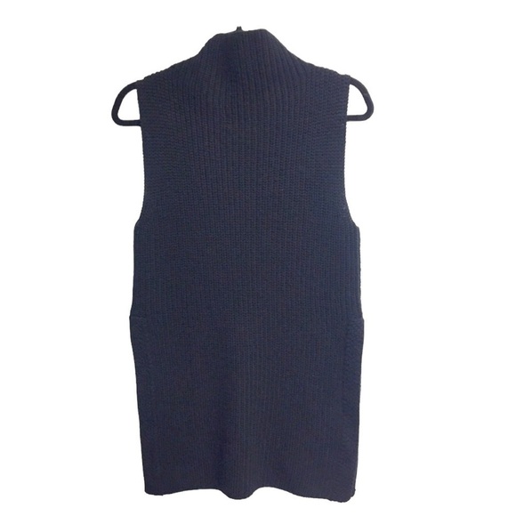 Aritzia Wilfred Durandal Sleeveless Merino Wool Mock Neck Tunic Sweater Black XS - Picture 3 of 4